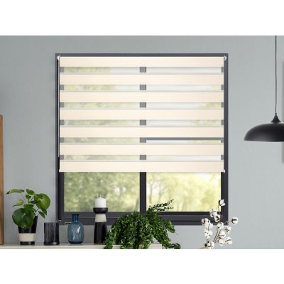 Fexi Roleta Den a noc, Nature slonová kost, B 012 150 x 78 cm levá-bílá – Sleviste.cz