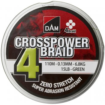 DAM šňůra CROSSPOWER 4-BRAID 300m 0,17mm 9kg