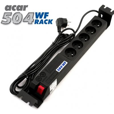 Acar 19" napáj.pan. 504WF 5x220V-3m black+přep.ochr 9607 – Hledejceny.cz