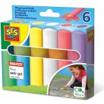 SES CREATIVE Křídy chodníkové barevné tlusté set 6ks v krabičce – Zboží Dáma