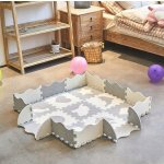 Divio Pěnové puzzle MAXI 9 ks 121x121x1 cm zvířata šedo-bílé – Zboží Dáma