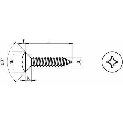 šroub do plechu 3.9x32 ZINEK čočková hlava, křížová drážka (Philips) DIN 7983 C-H – Zboží Mobilmania