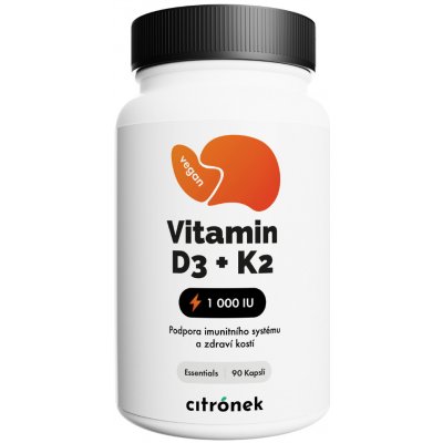 Citronek Vitamin D3 1000 IU + K2 (MK-7) 90 kapslí – Hledejceny.cz