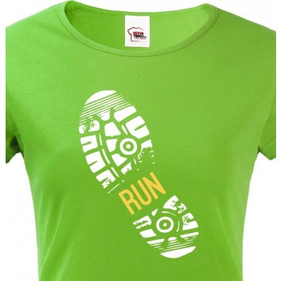 Dámské tričko Stopa běžkyně Zelená – Zboží Mobilmania