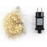 DECOLED LED světelný řetěz 3 m venkovní, teple bílá, 600 diod, stříbrný kabel IP44, vč. zdroje – Hledejceny.cz