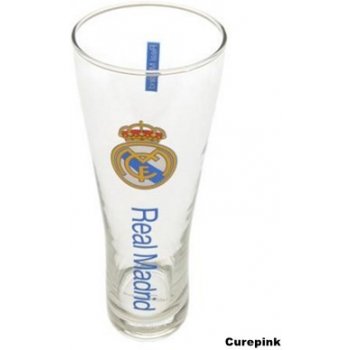 CurePink Sklenice FC Real Madrid: Wordmark štíhlá znak 470 ml