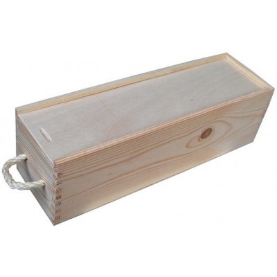 Dřevěná krabička na víno se zásuvným víkem, přírodní, vhodné pro gravírování nebo decoupage – Zboží Mobilmania