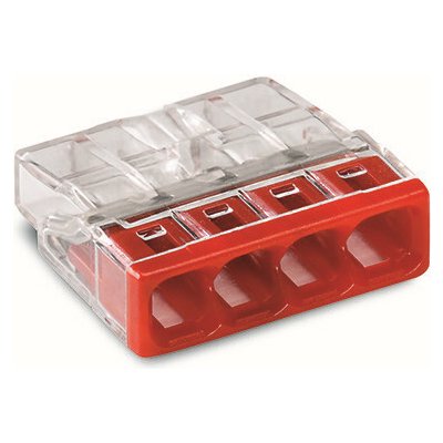 WAGO Svorka 2273-204 instalační PUSH WIRE® krabicová pro plné vodiče, 4 x 2,5 mm² , červená/transparentní 2273-204 – Hledejceny.cz