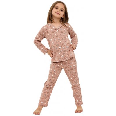 Dívčí pyžamo CORNETTE SMILE mocca – Zboží Dáma