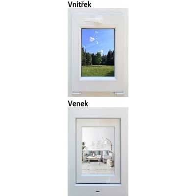 SMART Plastové okno 40x80 Bílé, Sklopné