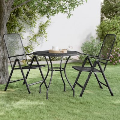 OMAXI 677704 Zahradní stůl 80 x 72 cm mřížka z tahokovu antracitový – Hledejceny.cz