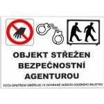 Traiva s.r.o Objekt střežen bezpečnostní agenturou Verze: Samolepka 210 x 148 mm (A5) tl. 0.1 mm - Kód: 09856 – Hledejceny.cz