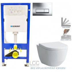 Geberit Duofix tlačítko DELTA51 CHROM WC LAUFEN LCC RIMLESS + SEDÁTKO 458.103.00.1 LP2