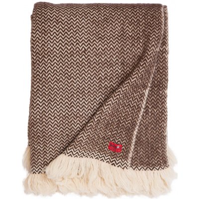 Balkanova přehoz na postel Vlněný Karandila IV hnědý nebarvený 220 x 200 cm – Zboží Dáma