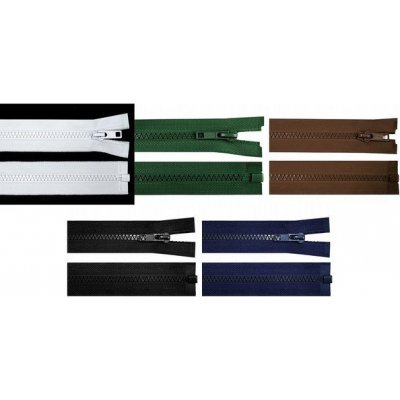 Kostěný zip šíře 5 mm délka 100 cm bundový - 322 Black – Zboží Mobilmania