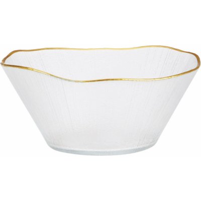 Home Styling Collection Skleněná miska se zlatým okrajem DATURA, 21 cm transparentní – Zboží Dáma