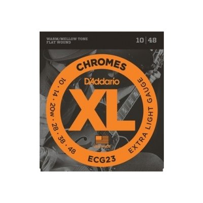 D'Addario ECG23 Chromes Flat Wound Extra Light 10-48 – Zboží Mobilmania