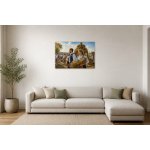 Obraz na plátně – Lidé v krojích se snopy obilí 105 × 70 cm – Hledejceny.cz