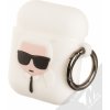 Pouzdro na sluchátka Karl Lagerfeld Apple AirPods cover white Silicone KLACCSILKHWH