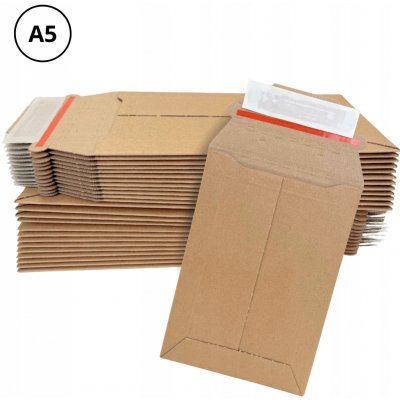 Pevná kartonová obálka s lepidlem a odtrhávací páskou 175x250 mm B5 pro A5 100 Ks – Zboží Živě