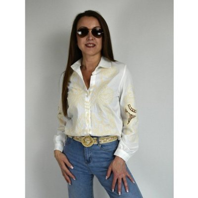 Zac & Zoe Bílá košile s výšivkou 4844 – Zboží Mobilmania