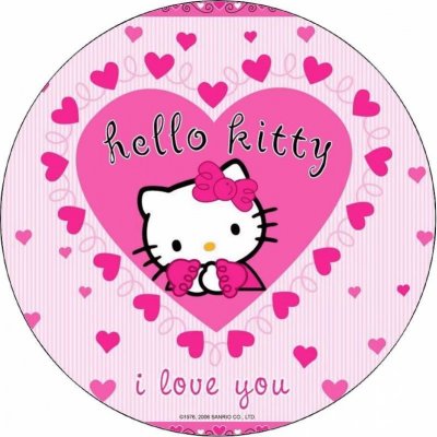 Jedlý papír Hello Kitty v srdíčku 19,5 cm - Pictu Hap – Hledejceny.cz