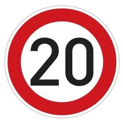 Dopravní Značka B20a - 2.třída Nejvyšší dovolená rychlost Rychlost: 20km/h – Zboží Dáma