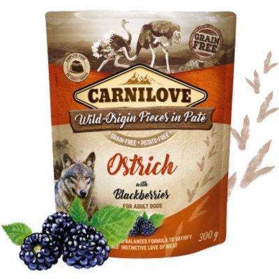 Carnilove Dog Pouch Paté Ostrich with Blackberries 300 g