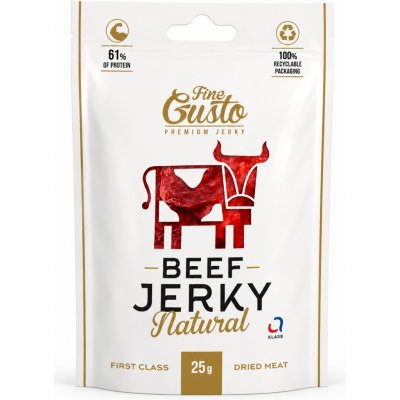 Fine Gusto sušené maso Beef Jerky Natural 25 g – Zboží Dáma