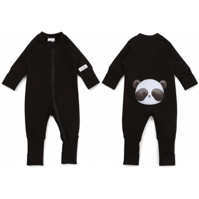 Moniel Dětský rostoucí overal Panda All Black černá – Zboží Dáma