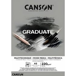 Canson Pad Graduate Mixed Media Skicář A3 220 g Grey