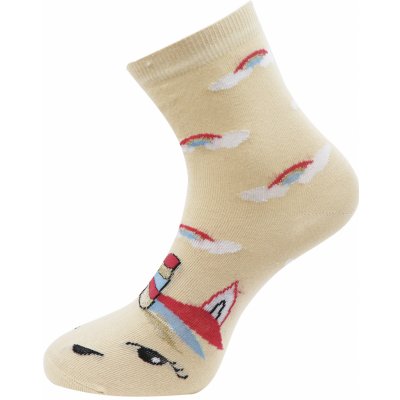 Biju dámské ponožky s potiskem jednorožce 9001477-4 9001477O béžové – Zboží Mobilmania