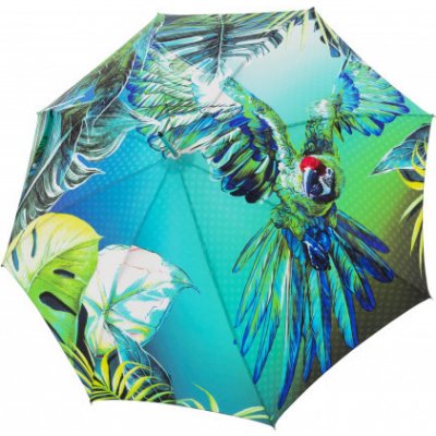 Doppler Elegance Boheme Pappagallo dámský luxusní deštník s potiskem modrý – Zboží Mobilmania