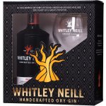 Whitley Neill Dry Gin + 1 sklenice 43% 0,7 l (dárkové balení 1 sklenice) – Hledejceny.cz