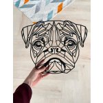 Vsepropejska Mops 4 dřevěná dekorace na zeď Rozměr (cm): 38 x 30 – Hledejceny.cz