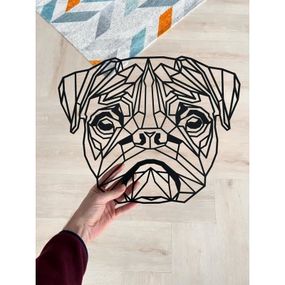 Vsepropejska Mops 4 dřevěná dekorace na zeď Rozměr (cm): 38 x 30 – Hledejceny.cz