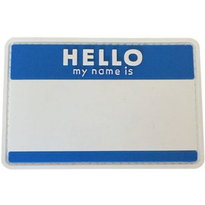 WARAGOD nášivka Hello My Name is PVC Patch Blue