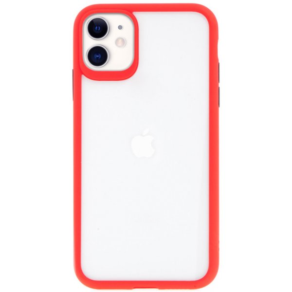 Pouzdro a kryt na mobilní telefon Pouzdro USAMS Janz Apple iPhone 11 - plastové / gumové - čiré / červené