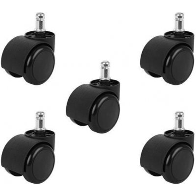 Malatec Náhradní Kolečka pro Kancelářské Židle - 5 ks, Černá, Polyuretan, Průměr 5 cm – Sleviste.cz