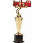 Hasičská trofej požární auto Zlatý kovový štítek 21 cm – Zboží Mobilmania