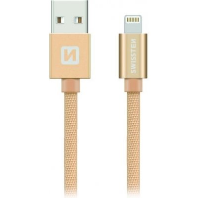 Swissten Datový Kabel Textile Usb / Lightning Mfi 1,2 M Zlatý – Hledejceny.cz