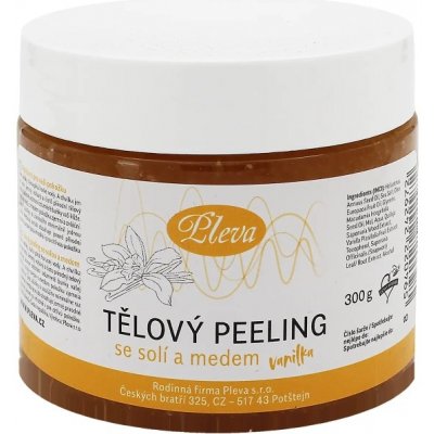 Pleva tělový peeling se solí a medem s vůní vanilky 300 g – Zboží Dáma