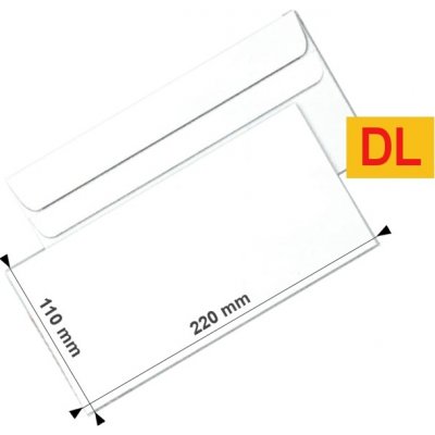 Obálka DL bílá samolepicí s ohybem Standard 1000 ks – Sleviste.cz