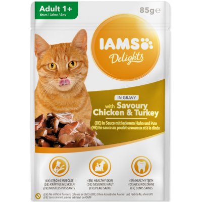 Iams Cat Adult All Breeds Chicken & Turkey In Gravy 85 g – Zbozi.Blesk.cz