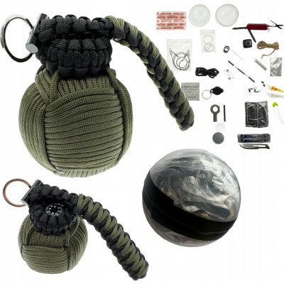 Bushcraft URVIVAL KIT GRANÁT PARACORD 28M 38V1 – Zboží Mobilmania