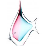 Artcristal Bohemia Skleněná ryba TF růžová a tyrkysová,, 18 cm | České hutní sklo – Sleviste.cz