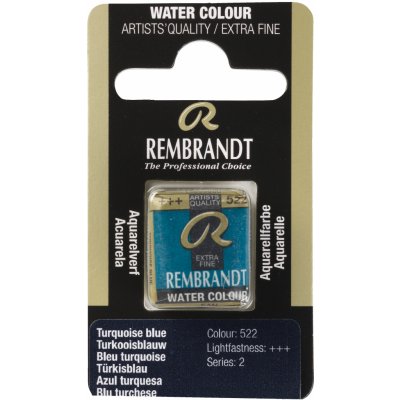 Rembrandt akvarelová barva v půlpánvičce 522 Turquoise Blue – Hledejceny.cz
