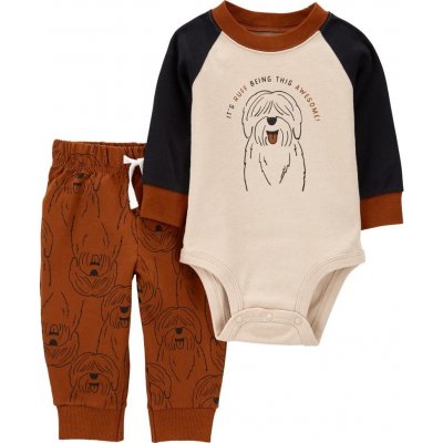 Carter's Set 2dílný tepláky body dl. rukáv Brown Dog chlapec – Zbozi.Blesk.cz