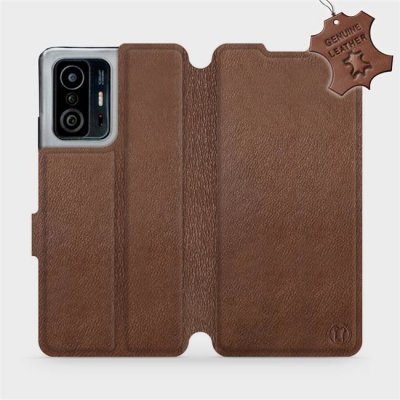 Pouzdro Mobiwear Luxusní kožené Flip Xiaomi 11T Pro / Xiaomi 11T - Hnědé - L_BRS hnědé Leather – Zboží Mobilmania