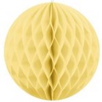 PartyDeco Papírová dekorační koule "Honeycomb" SVĚTLE ŽLUTÁ, průměr 10 cm – Zboží Dáma